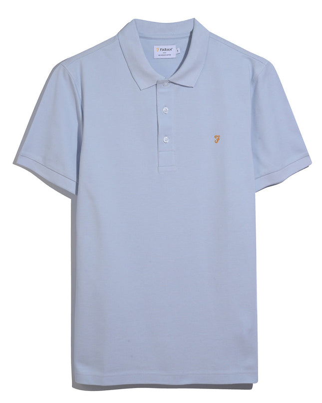 Farah Organic Cotton Polo Shirt In Blue Nickle