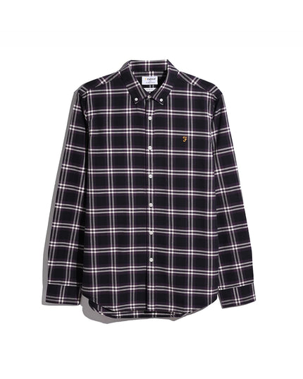 Brewer Check Oxford Shirt In Deep Purple