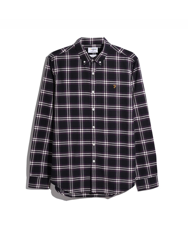 Brewer Check Oxford Shirt In Deep Purple