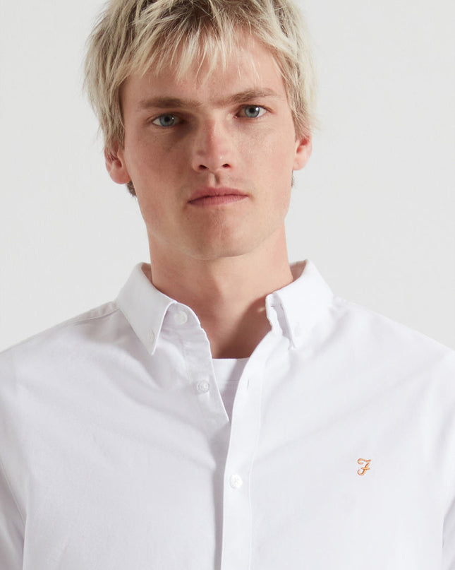 Slim Fit Organic Cotton Oxford Shirt In Farah White