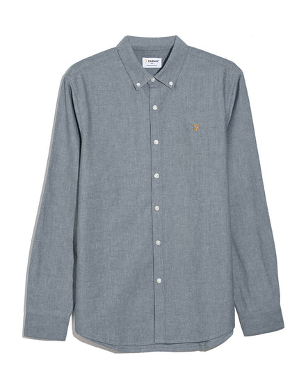 Slim Fit Organic Cotton Oxford Shirt In Farah True Navy