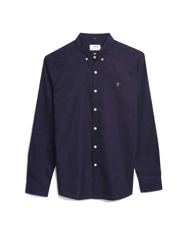 Slim Fit Organic Cotton Oxford Shirt In Farah Navy