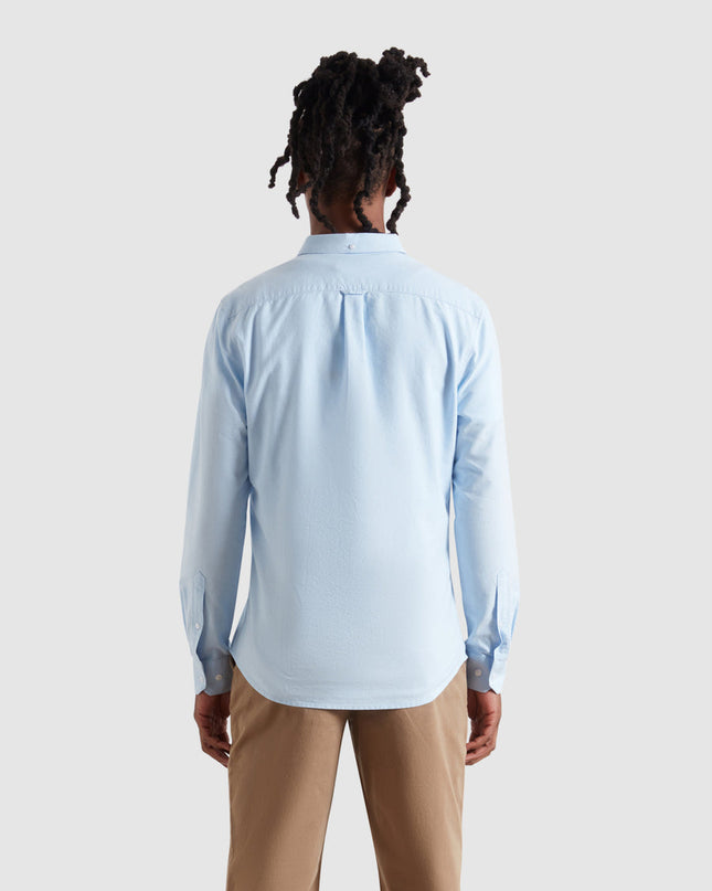 Slim Fit Organic Cotton Oxford Shirt In Farah Sky Blue