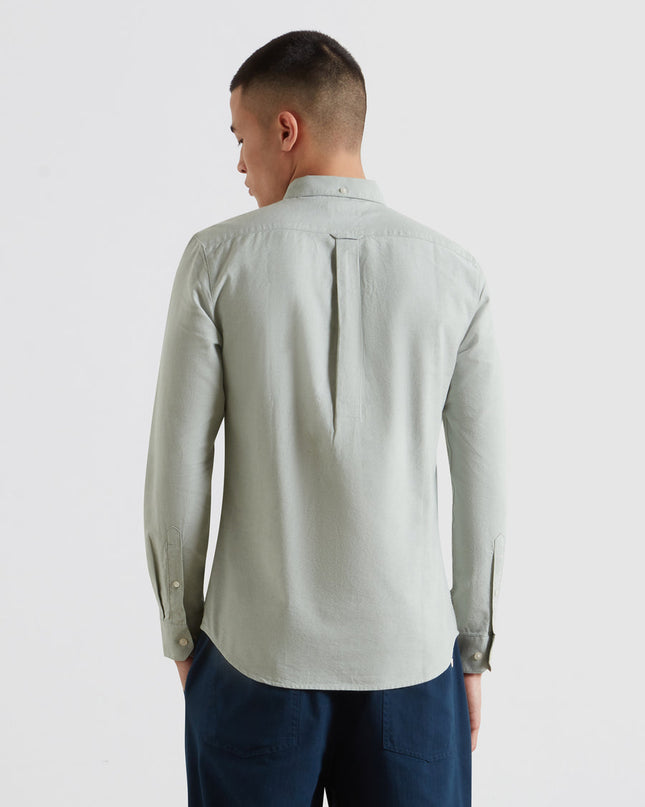 Slim Fit Organic Cotton Oxford Shirt In Farah Jade