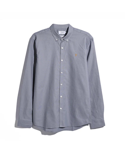 Brewer Slim Fit Oxford Shirt In Icelandic Blue