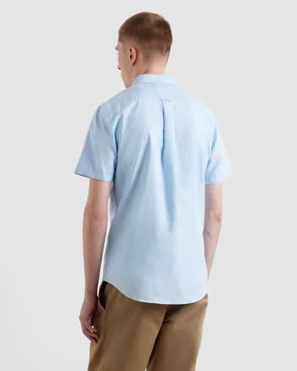 Farah Short Sleeve Oxford Shirt In Sky Blue