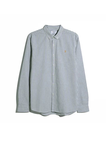 Slim Fit Striped Organic Cotton Oxford Shirt In Rosemary