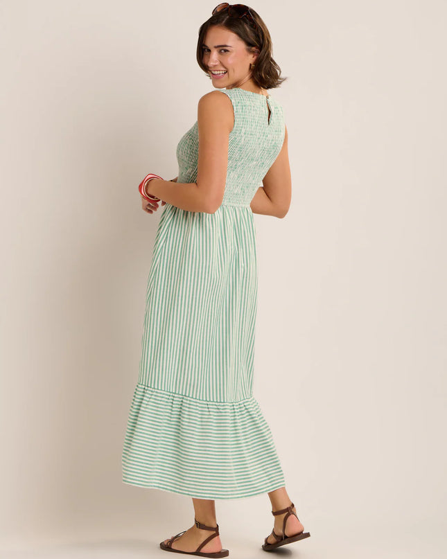 Trin Dress - Green Stripe