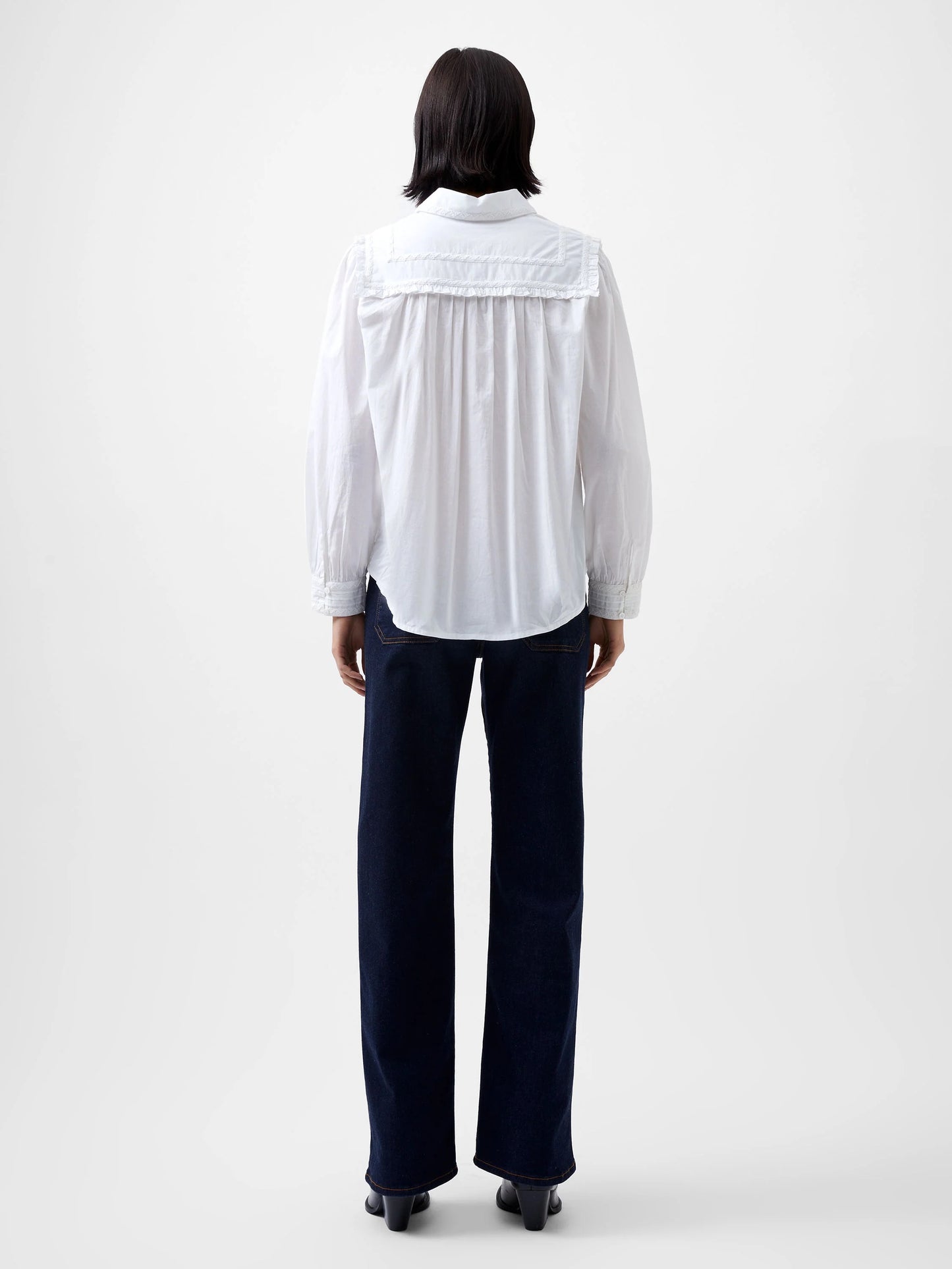 Amelie Cambric Embroidered Shirt - White