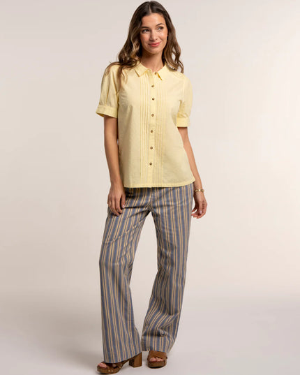 Cowrie Textured Blouse - Lemon