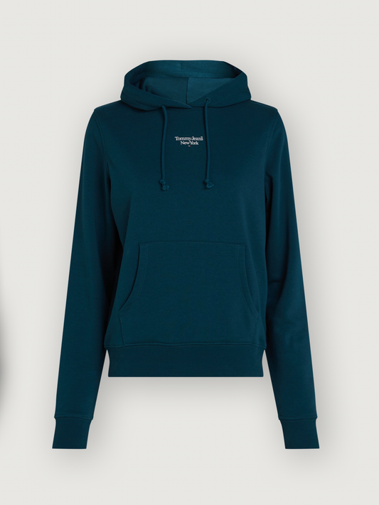 Tommy Jeans - Essential Logo Regular Hoodie - Seawater Blue