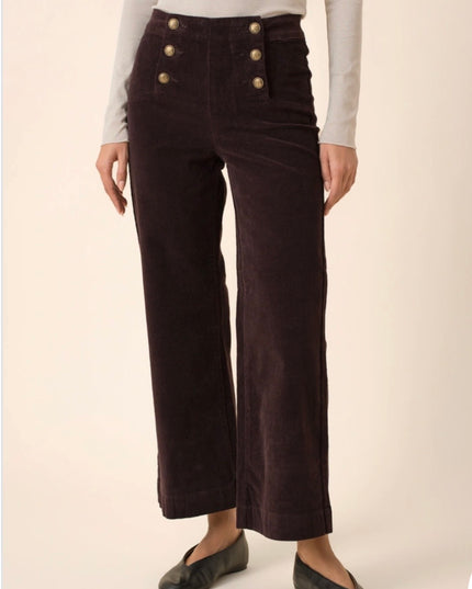 Victorine Velvet Cord Trouser - Plum
