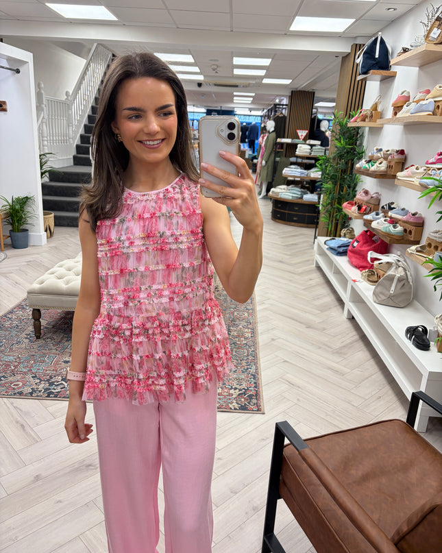 Vanessa Mesh Top - Pink Multi