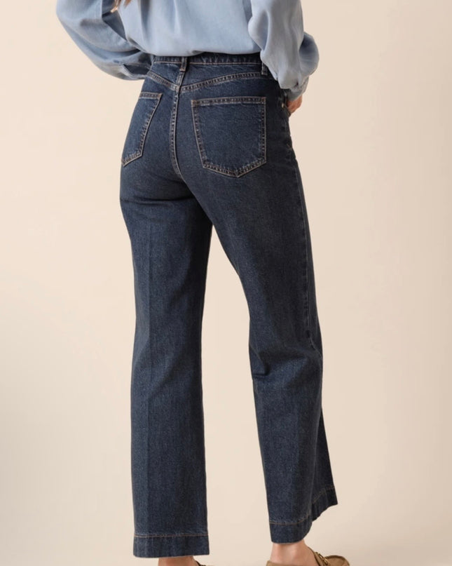Vienna Wide Leg Jeans - Dark Blue