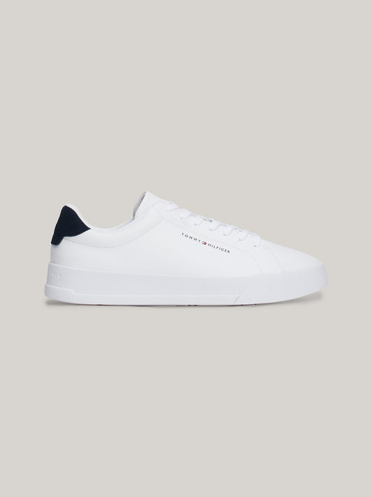 Tommy Hilfiger - Essential Pebble Grain Court Trainers - White