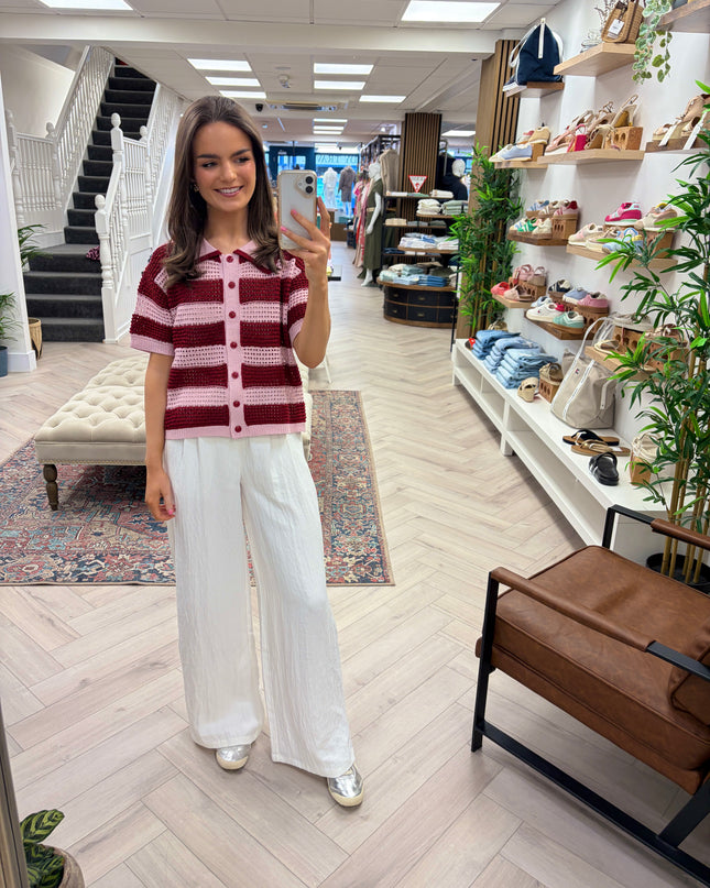 'Augusta' Palazzo Trouser - Star White