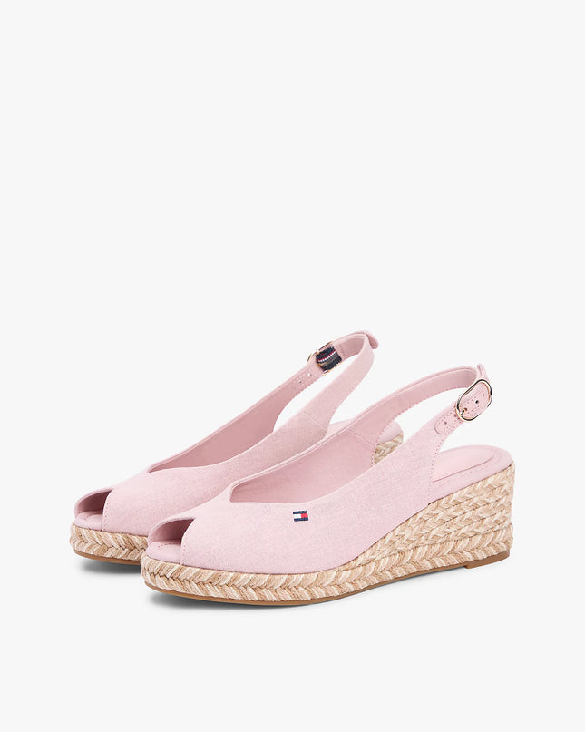 Hemp Slingback Wedge Espadrilles - Foggy Pink