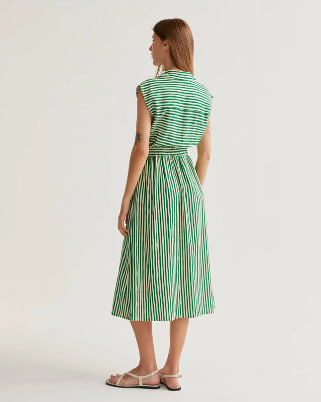 Stripe Midi Dress - Green