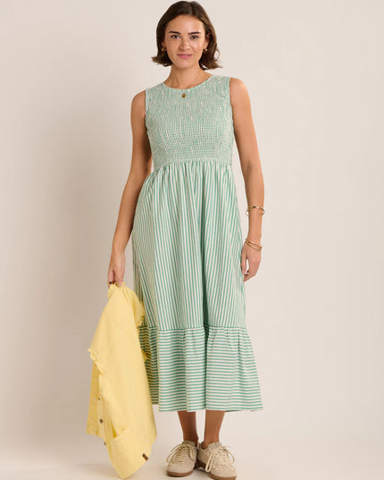 Trin Dress - Green Stripe