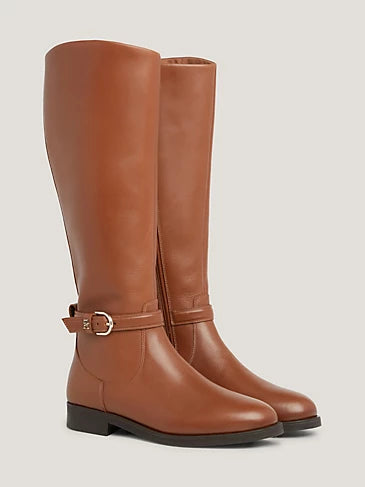 Tommy Hilfiger Essential Thermo Long Leather Boot - Cognac