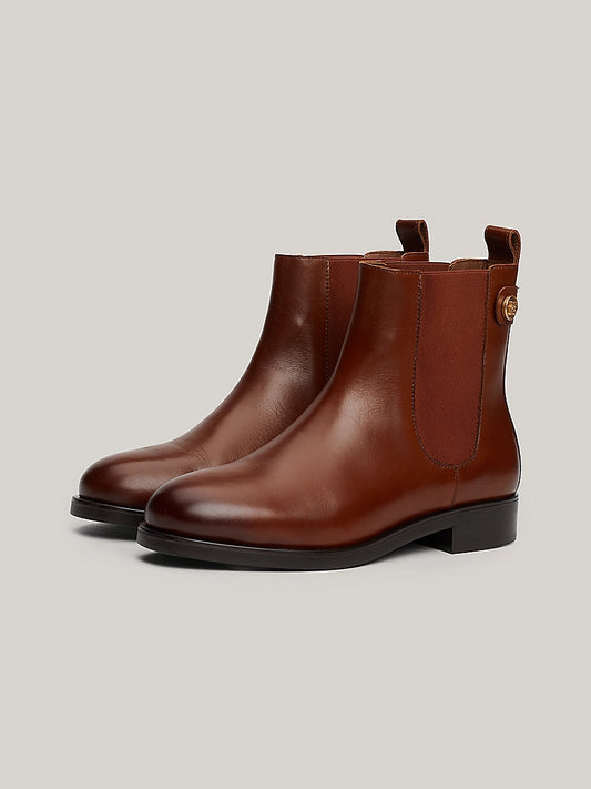 Tommy Hilfiger Leather Stud Chelsea Boots - Brown