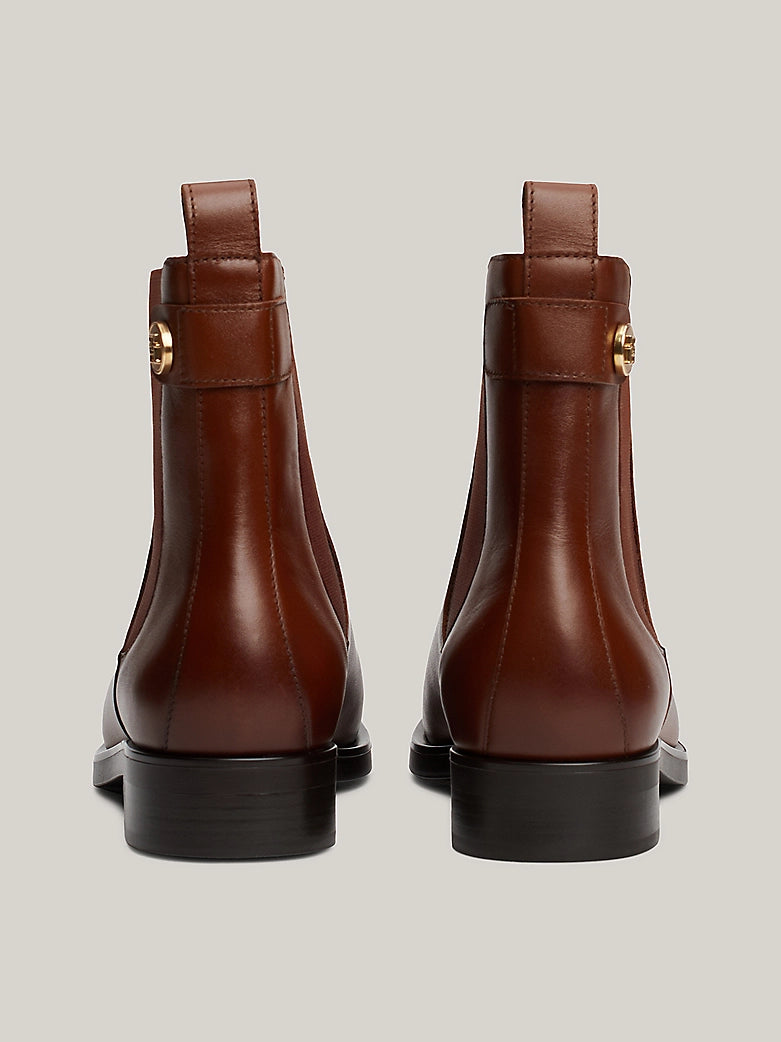 Tommy Hilfiger Leather Stud Chelsea Boots - Brown