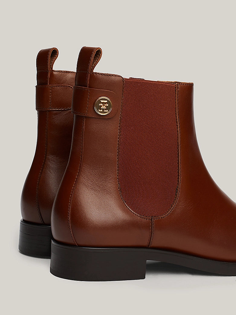 Tommy Hilfiger Leather Stud Chelsea Boots - Brown