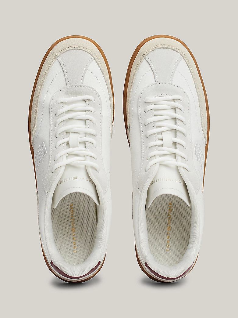 Tommy Hilfiger Heritage Suede Court Trainers -Classic Beige