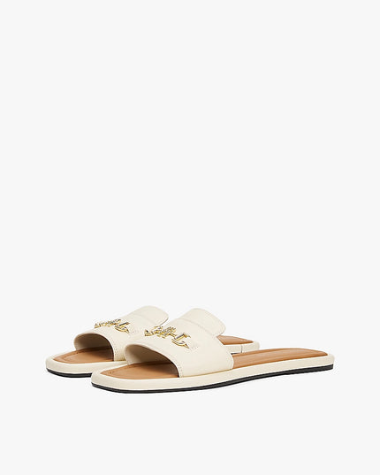 Leather Horsebit Mules - Muslin