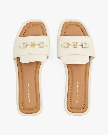 Leather Horsebit Mules - Muslin