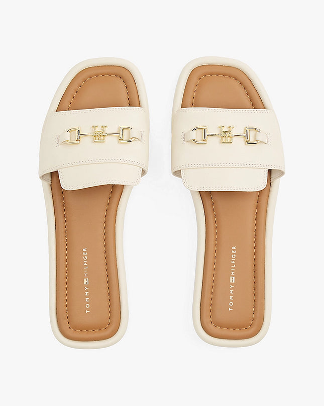 Leather Horsebit Mules - Muslin