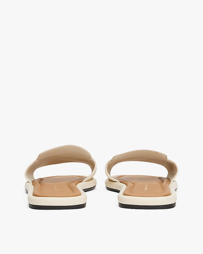 Leather Horsebit Mules - Muslin