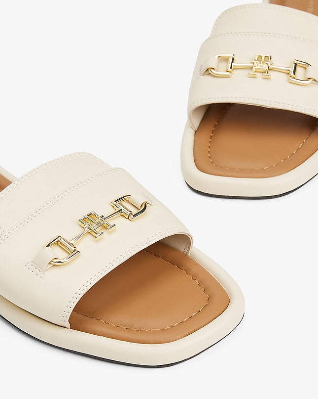 Leather Horsebit Mules - Muslin