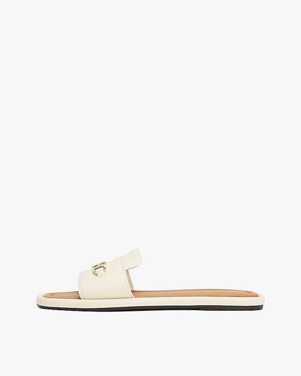 Leather Horsebit Mules - Muslin