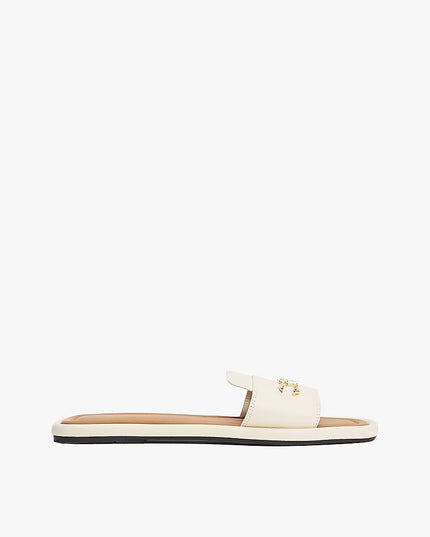 Leather Horsebit Mules - Muslin