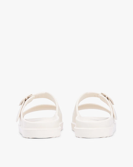 Double Strap Enamel Flag Lightweight Sandals - Soft Cream