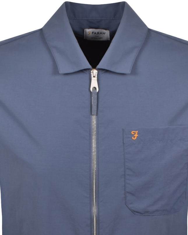 Farah Fintoni Long Sleeve Overshirt - Blue