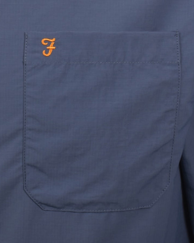 Farah Fintoni Long Sleeve Overshirt - Blue