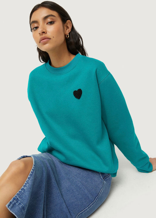 Compañia Fantastica - Micro Heart Sweatshirt - Teal