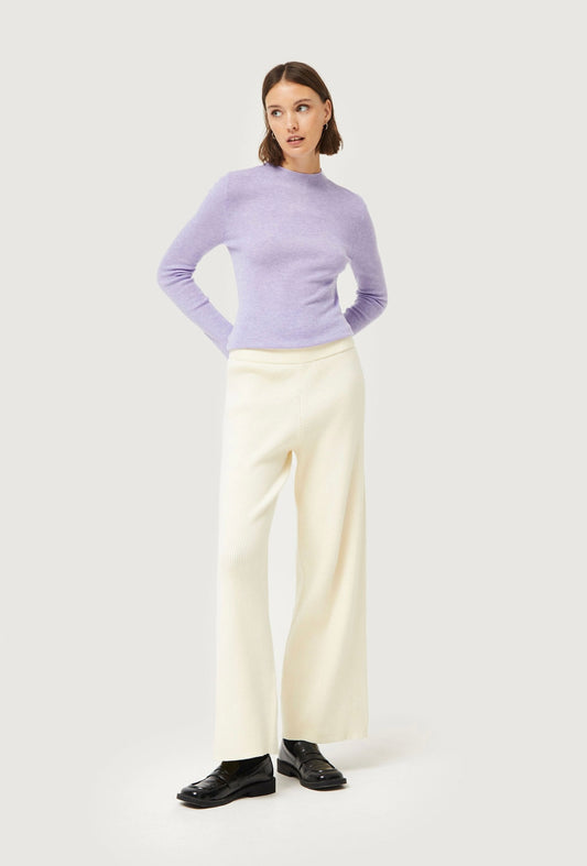 Compañia Fantastica - Perkin Collar Fine Knit Top - Violet