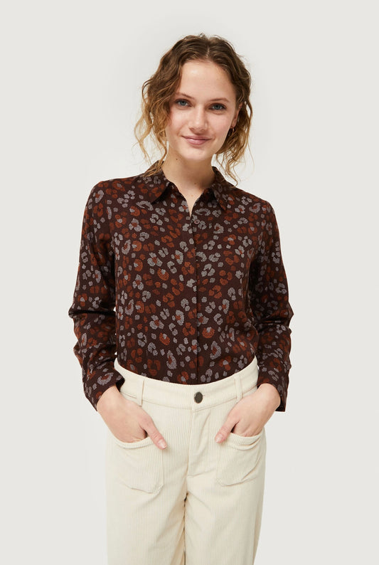 Compañia Fantastica - Leopard Floral Shirt - Brown