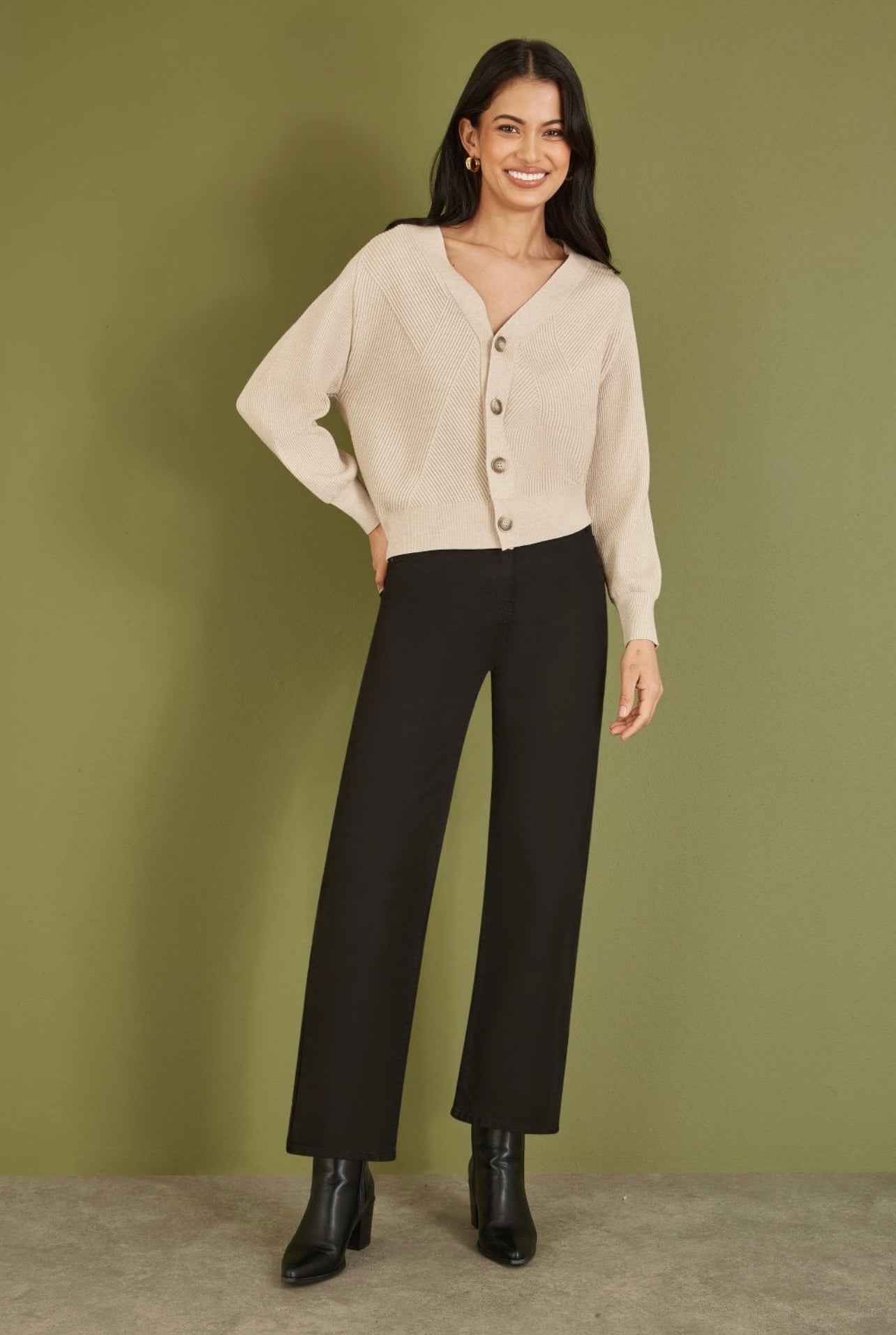 Yumi - Relaxed Fit Cardigan - Oatmeal