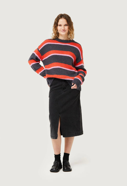 Compañia Fantastica - Stripe Knit Swearer - Red/Orange/Pink