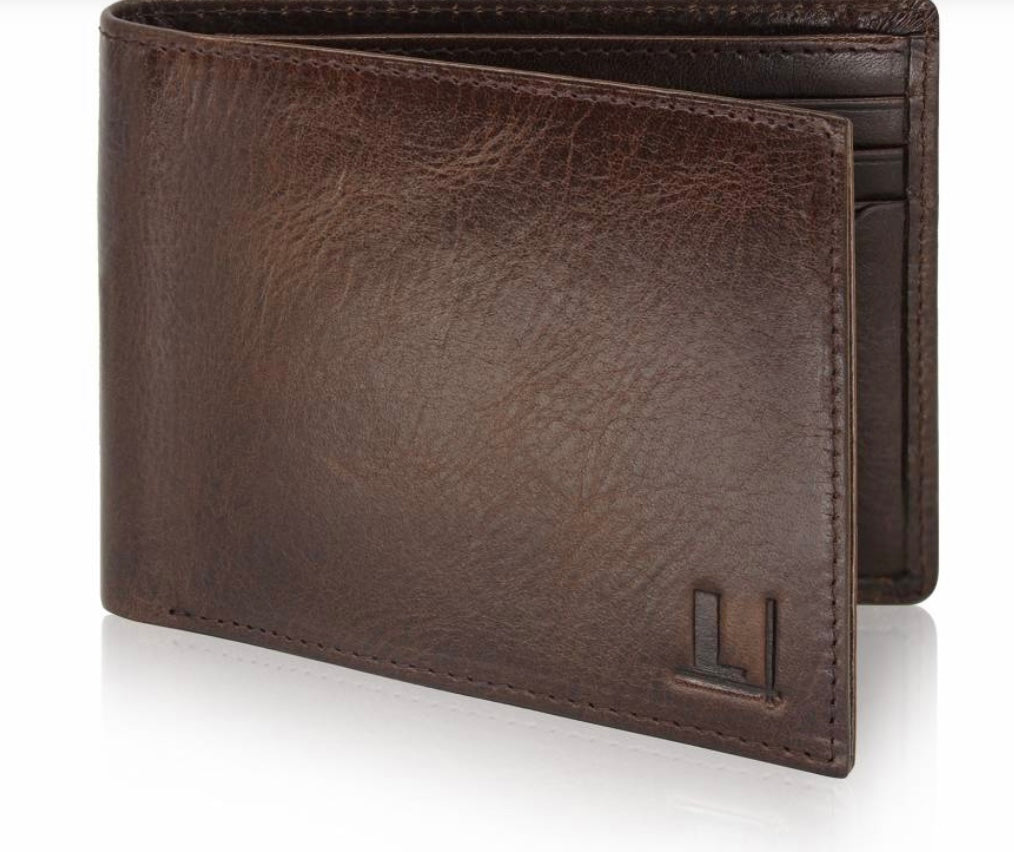 Lacuzzo Bi-Fold Wallet LW-9 Dark Brown