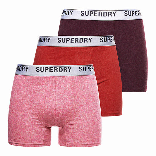 Superdry 3 Pack Organic Cotton Boxer Set - Red