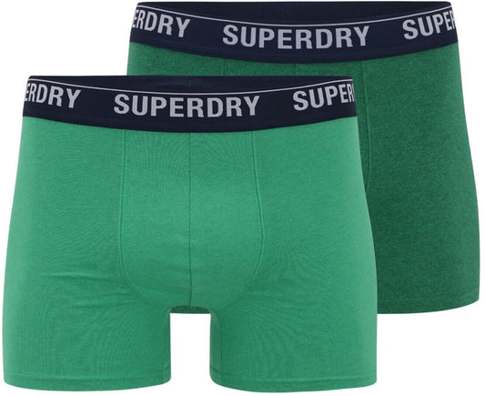 Superdry 2 Pack Organic Cotton Boxer Set - Green