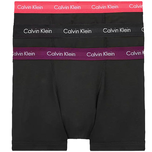 Calvin Klein Classic Fit 3 Pack Cotton Stretch Boxer Set - Charcoal Heather/Purple/Fire Orange