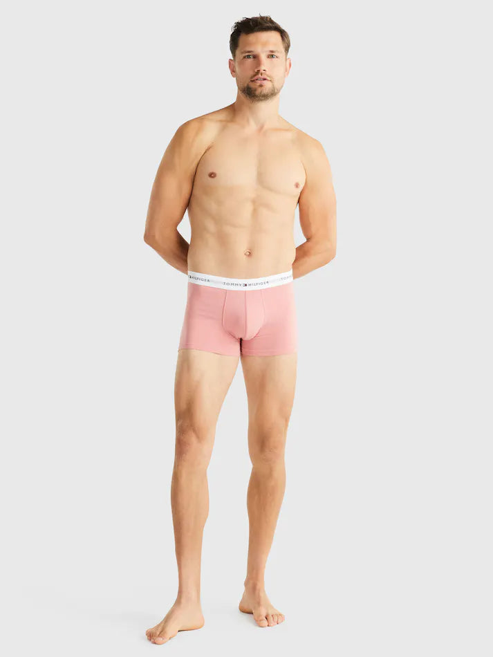 Tommy Hilfiger Signature Cotton Essentials 3 Pack Trunk Set - Desert Sky/Flora Pink/White