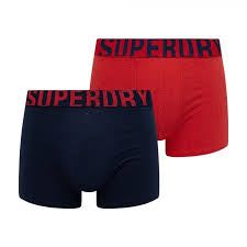 Superdry 2 Pack Organic Cotton Boxer Set - Richest Navy/Risk Red