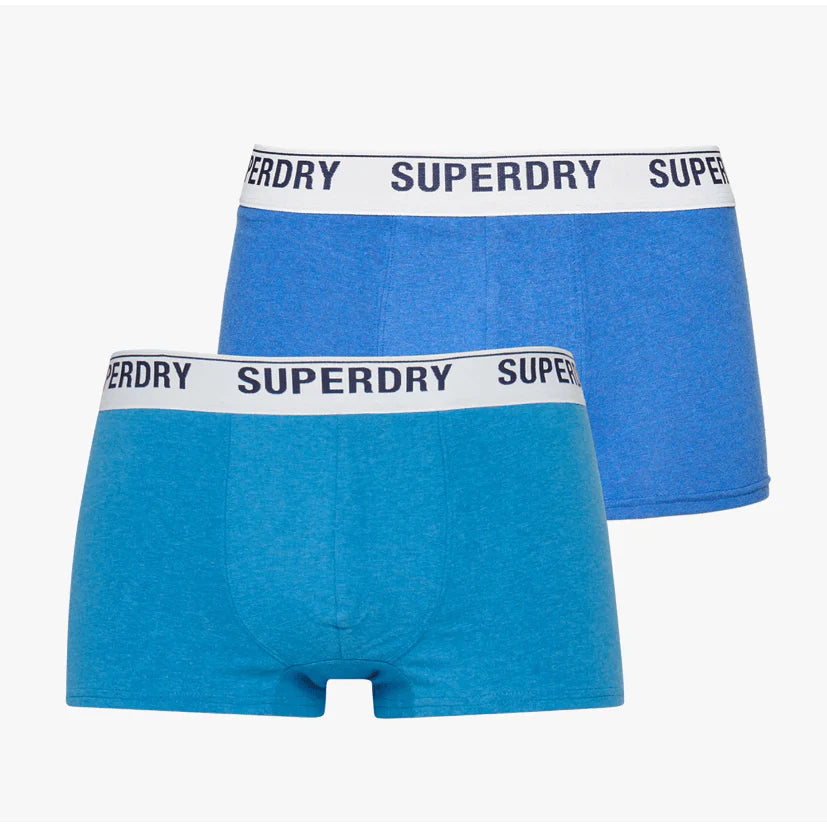 Superdry 2 Pack Organic Cotton Boxer Set - Mazarine/Electric